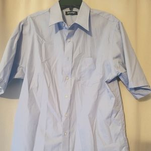 Haggar men's size 16 1/2 light blue long sleeved button down shirt